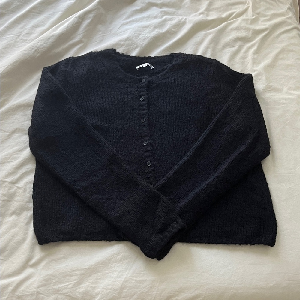 Reformation Classic Black cardigan wool